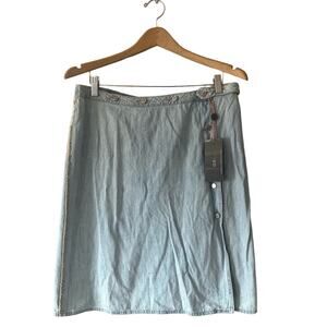 Gabriele Strehle Jeans Denim Wrap Skirt Size 12 NEW WITH TAGS